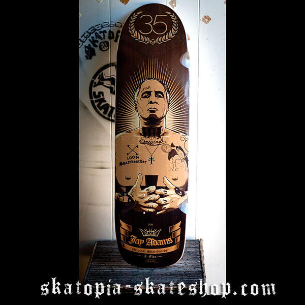 35th Anniversary deck depicting legendary Z-Flex skater Jay Adams